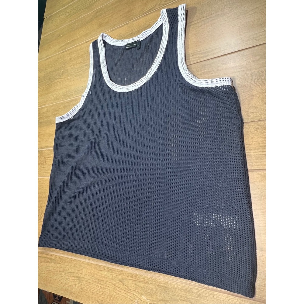 ASOS DESIGN Mens 2XL Navy Blue Mesh Tank Top White Trim 134147878 - Picture 4 of 7